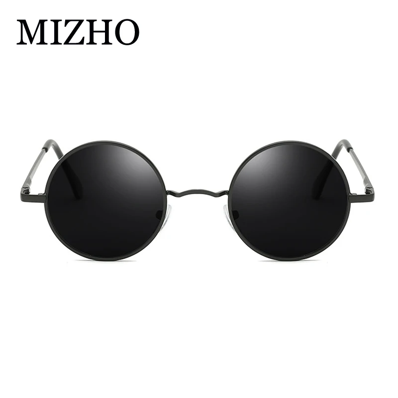 MIZHO, винтажные круглые металлические солнцезащитные очки для женщин, фирменный дизайн, панк, желтые очки, женские солнцезащитные очки, мужские, поляризационные, с защитой от ультрафиолета