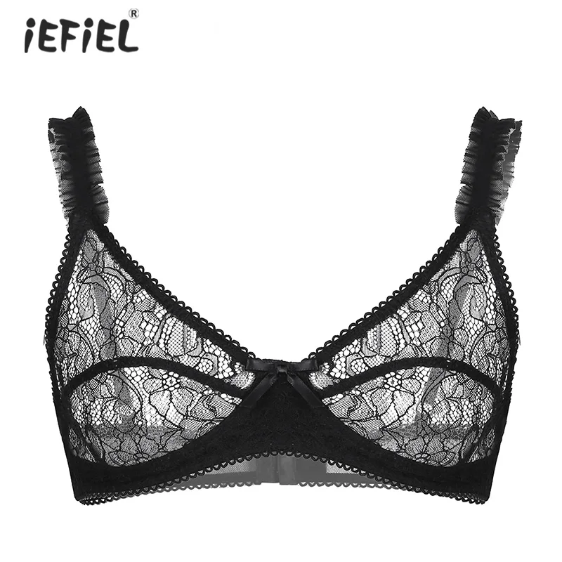 Мужские Бюстгальтеры без косточек Прозрачный Женский Бралетт нижнее белье с