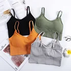 Бюстгальтер спортивный женский, хлопковый, с пуш-ап