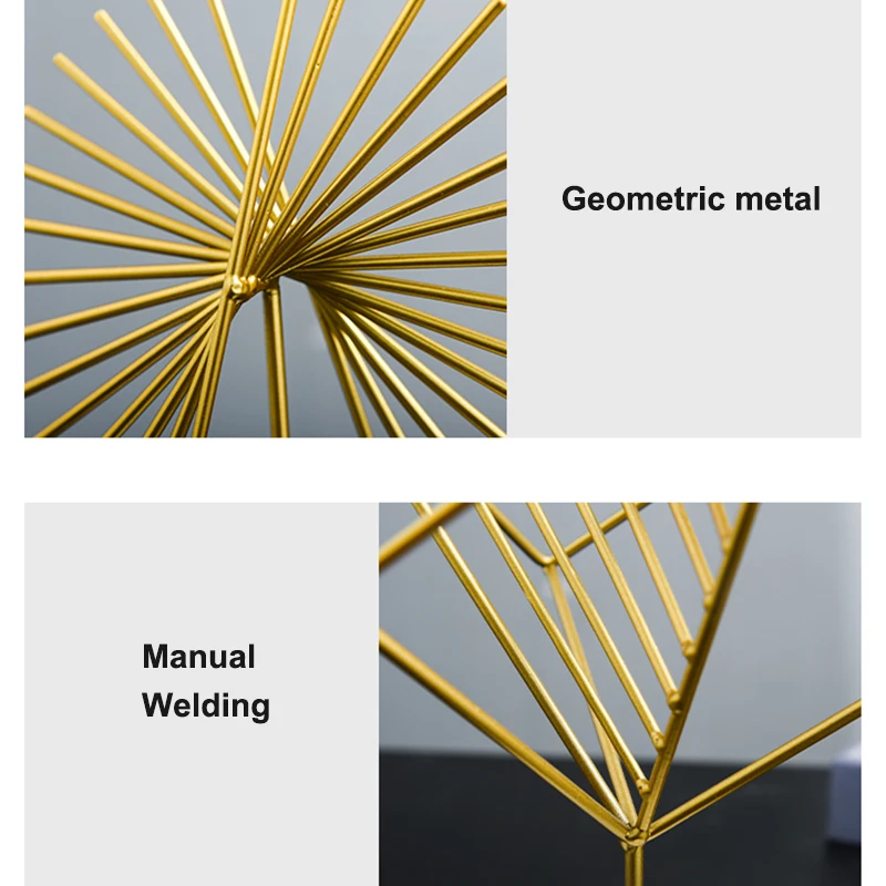 

Marble Base Golden Ginkgo Handicrafts Decor Gift for Friends Home Living Room TV Ark Furnishing Ornament Desktop Iron Art Decor