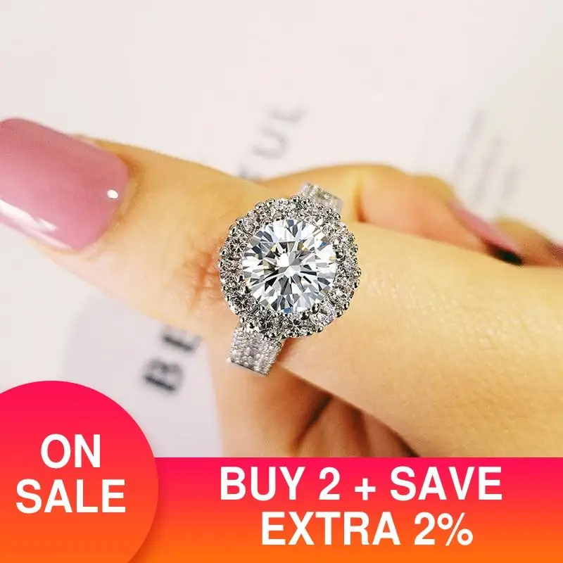 Женское Обручальное кольцо с круглым цирконием свадебное украшение из