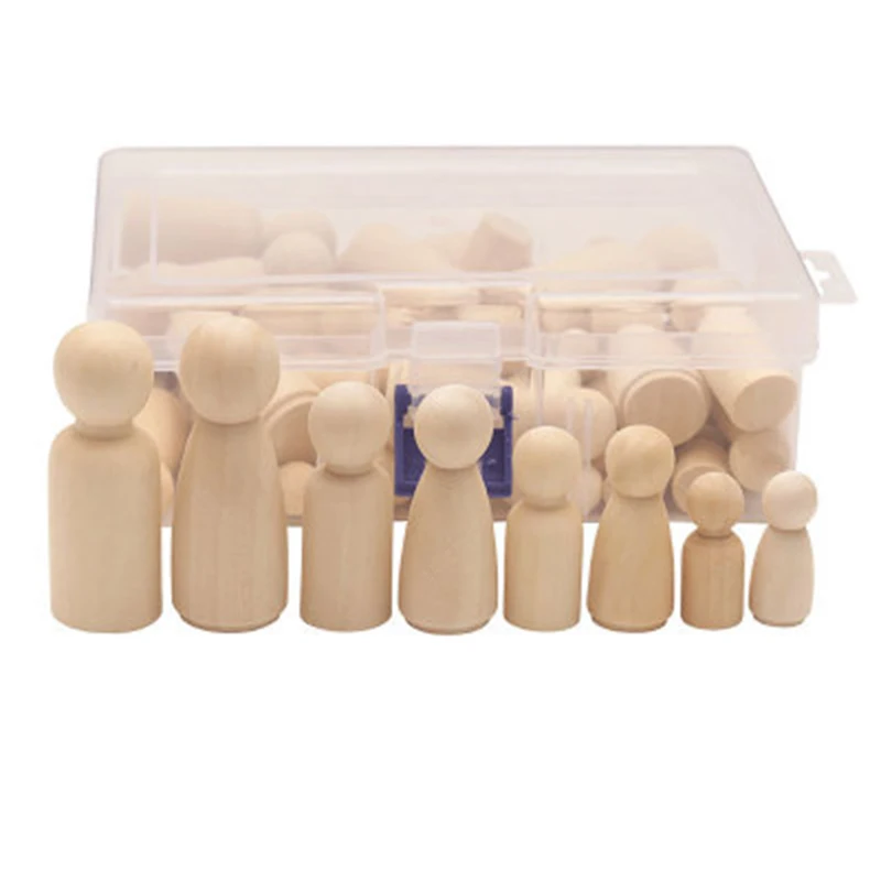 Горячие деревянные Peg куклы игрушка Окрашенные ремесла украшения дисплей дети