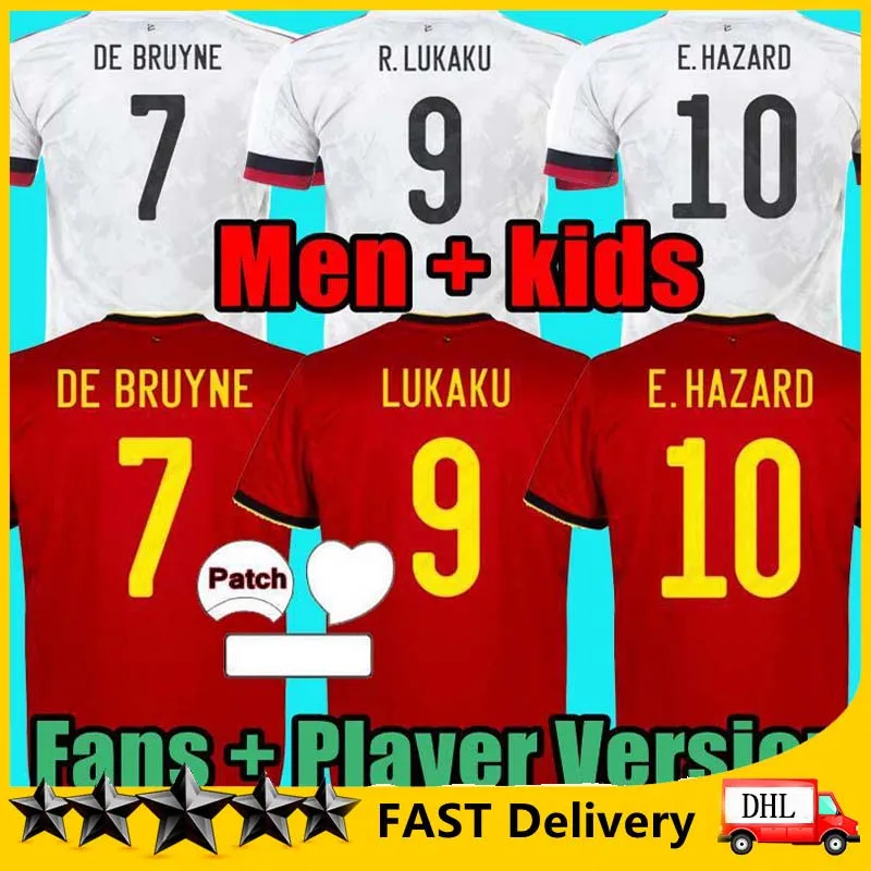 

Belgium 2021 Country Soccer Jerseys De Bruyne Lukaku 20 21 22 Football Shirt Hazard Batshuayi Kompany Dembele Adult Man Kids Kit