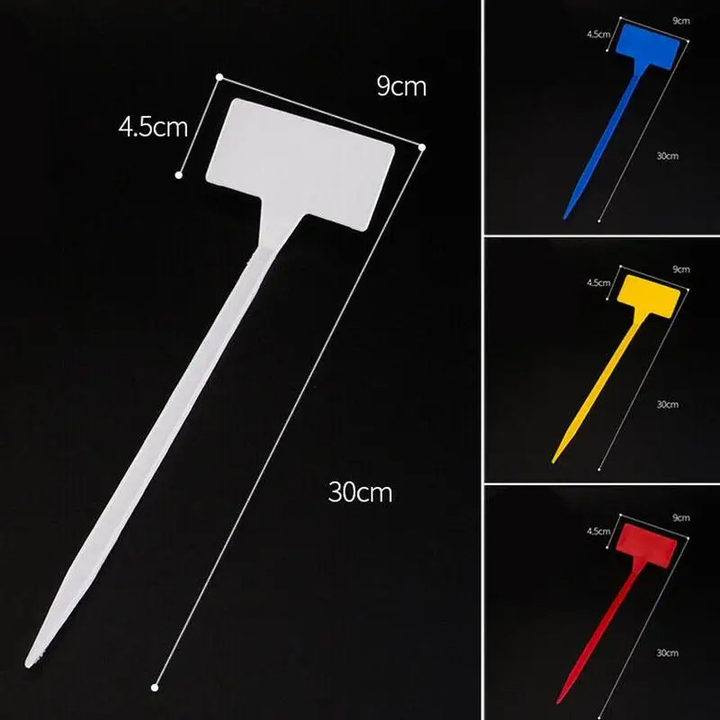 

10pcs 30cm T-type Plastic Nursery Garden Plant Label Gardening Plant Classification Sorting Sign Ticket Flower Thick Tag Mark