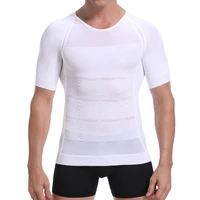 mens slimming shaper male belly abdomen posture corrector t shirt compression body building chest muscle tummy control corset