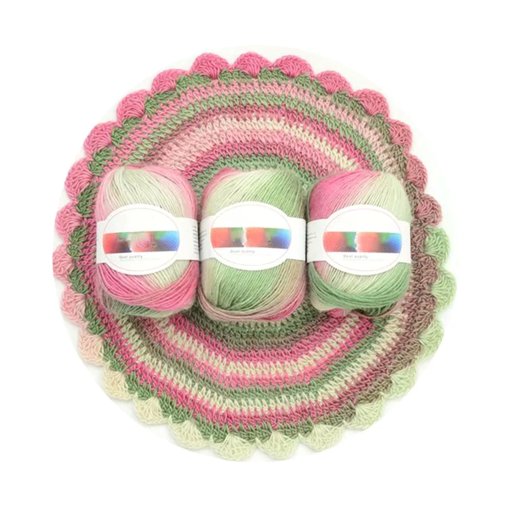 Цветной вязальный крючком шаль шарф перчатки Сделай Сам кукла шерстяная пряжа