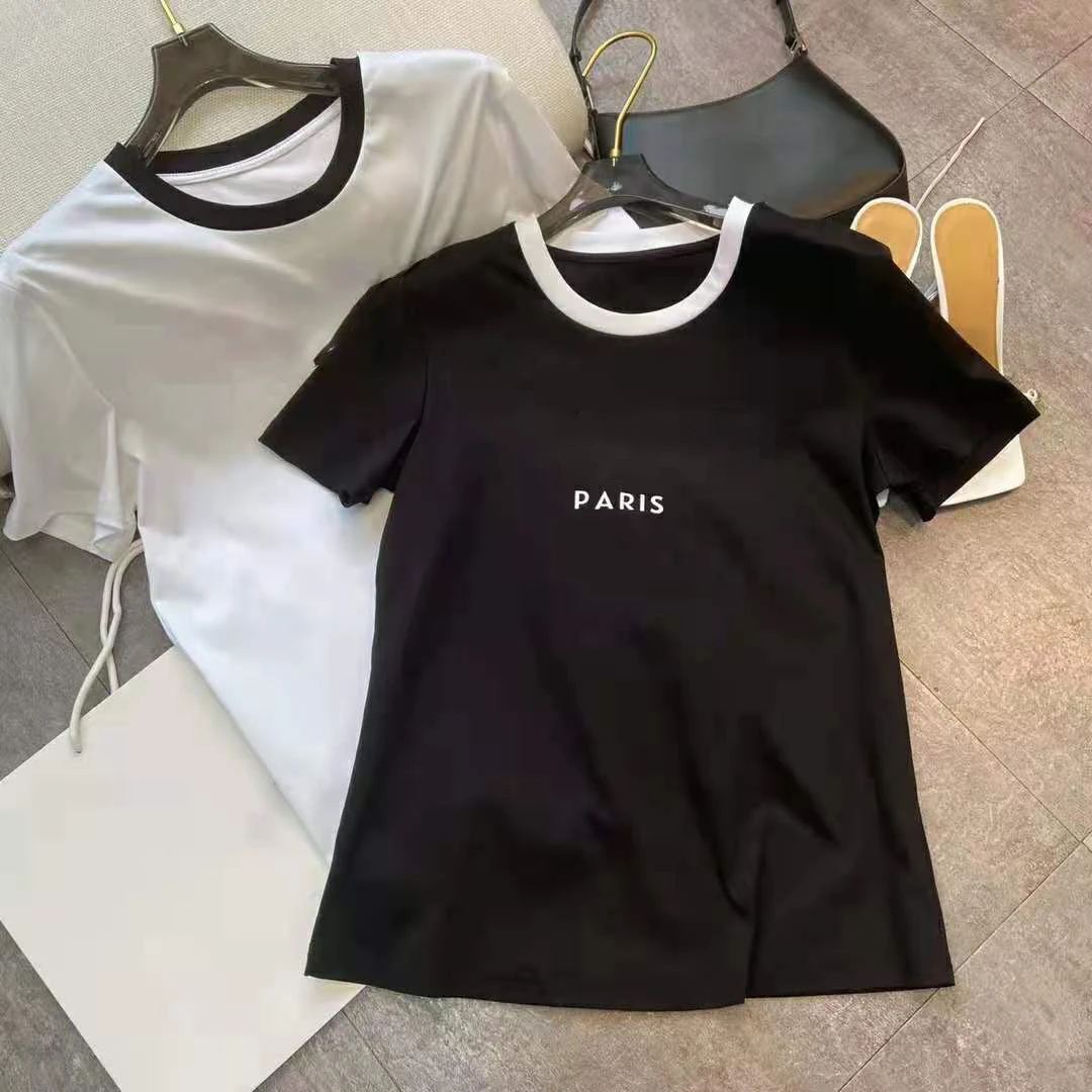 

2021 summer new letters short-sleeved wild and thin short-sleeved