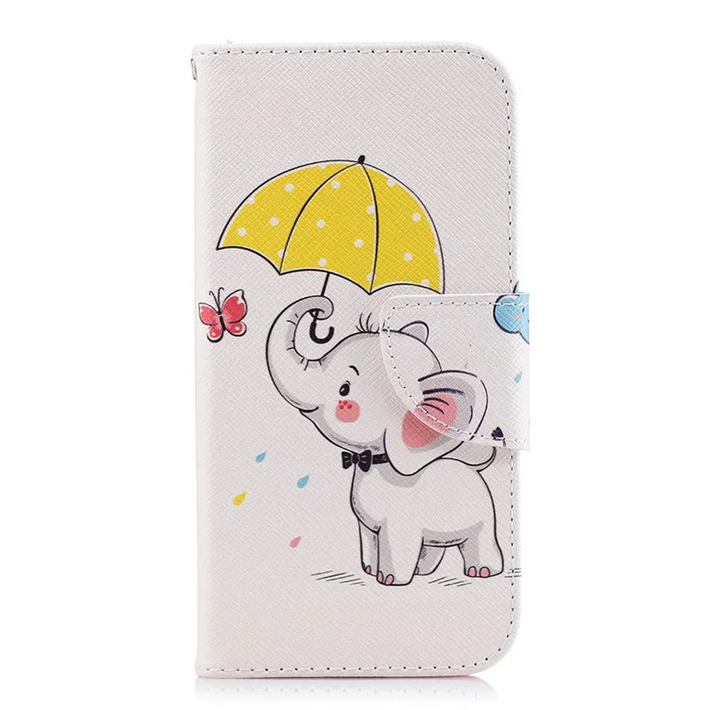 Umbrella Elephant Чехол-накладка с милой пандой для Apple iphone XS X XR 11 Pro Max 6 6S 7 8 Plus 5 5S кожаный чехол-кошелек D07Z - Цвет: Umbrella Elephant