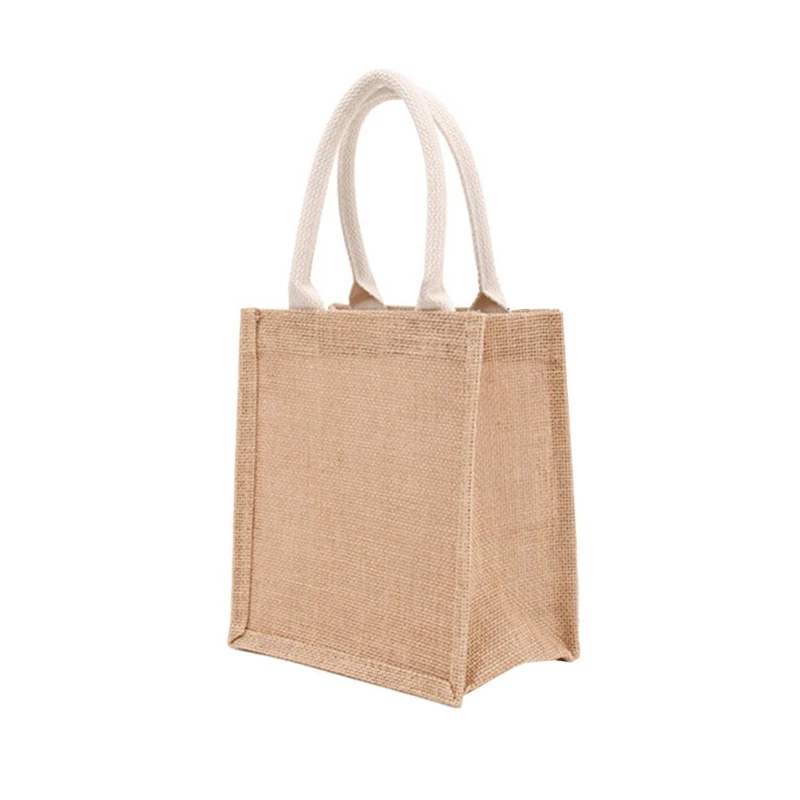 

Jute Burlap Tote Large Reusable Grocery Bags with Handles Women Shopping Bag