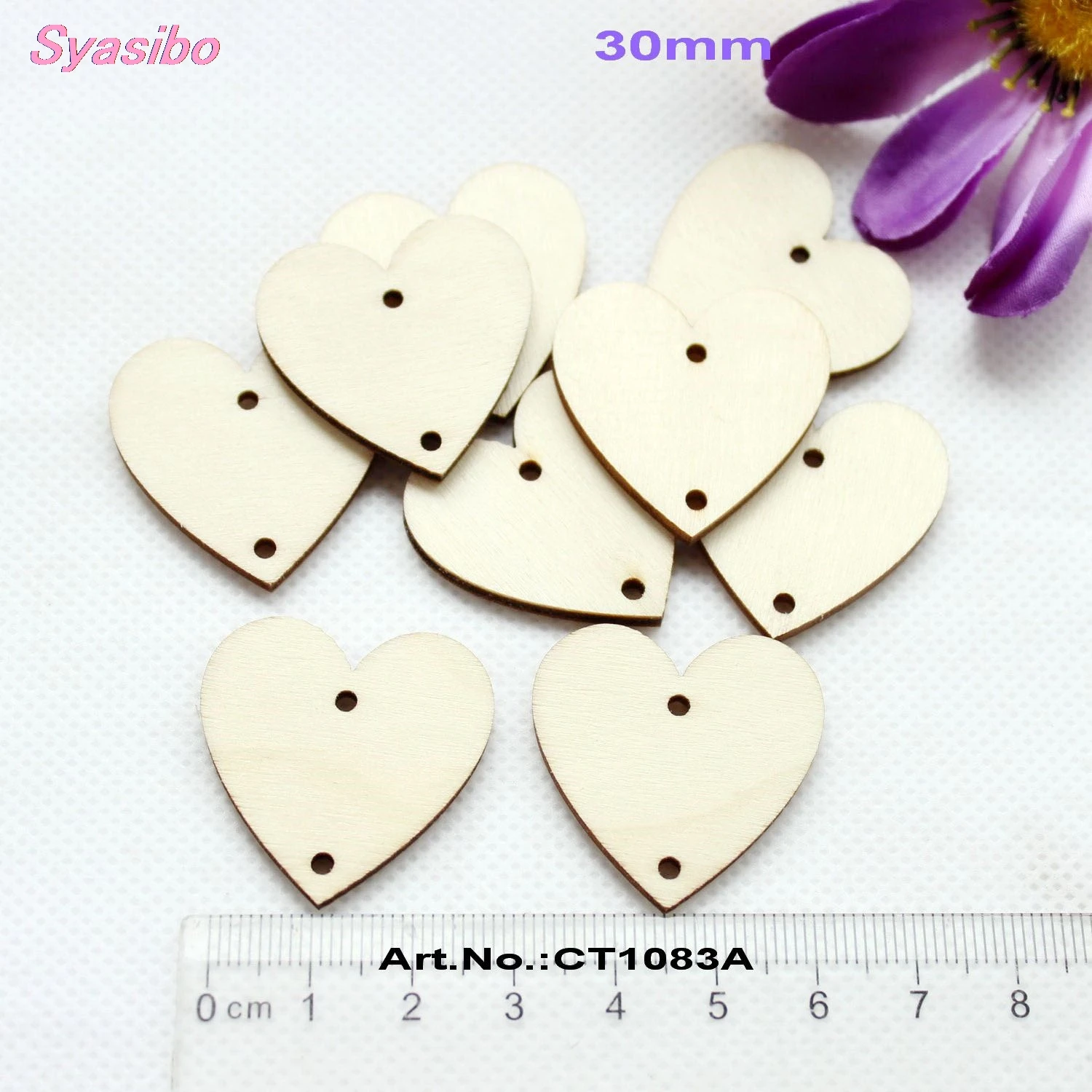 

25mm/30mm/38mm 2 Holes Blank Wood Hearts Necklace Wedding Tags Tupplies Wooden Laser Cut 1.5"-CT1083