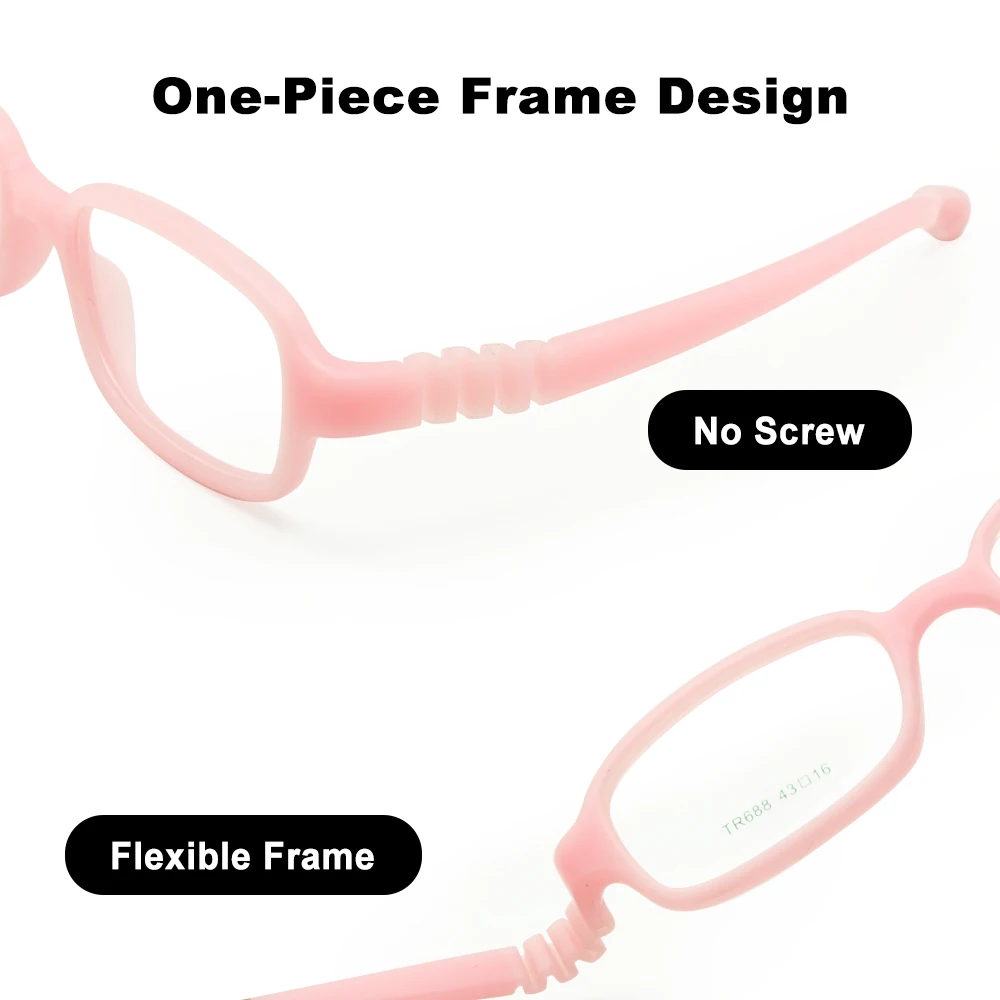 Boy Glasses Frame with Strap Size 43/16 One-piece No Screw Safe Optical Children Bendable Girls Flexible Eyeglasses | Аксессуары для