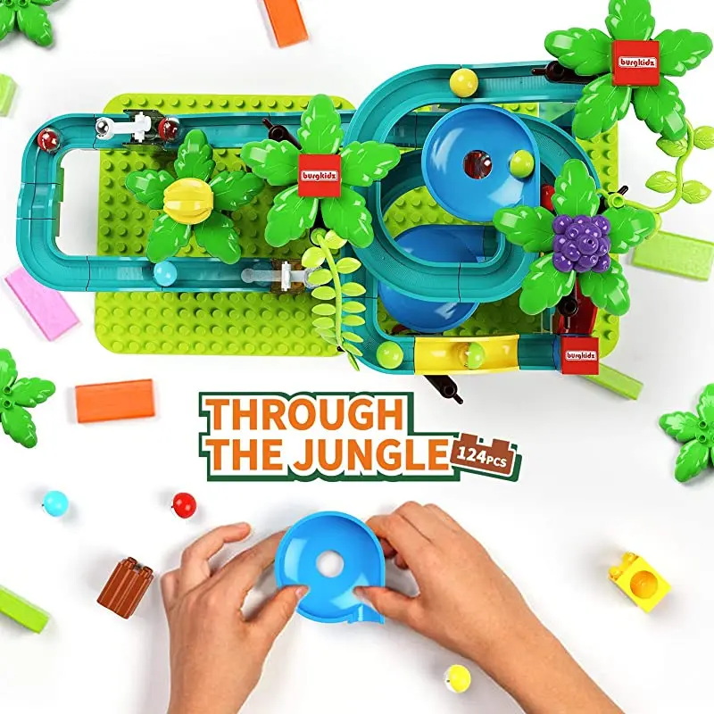 124 шт. Мрамор забе город строительные блоки Воронка слайд лабиринт мяч большой