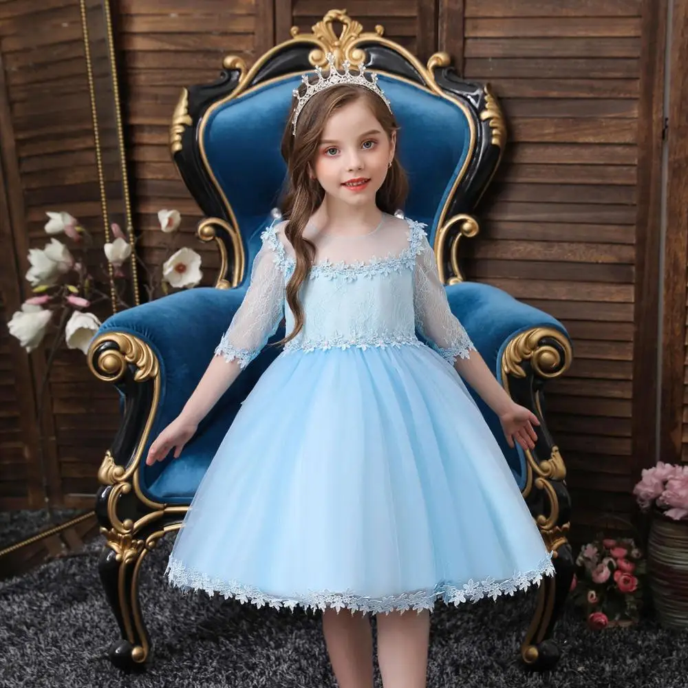 

Baby Girls Dress Winter Kids Dresses For Girls Long Sleeve Lace Princess Clothes Wedding Party Dress vestidos Children Clothing