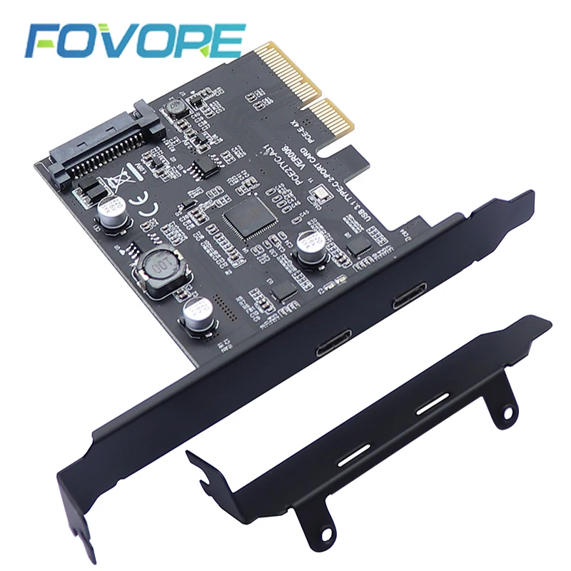 Плата расширения PCI E Express 4X к USB 3 1 Gen 2 (10 Гбит/с) порта типа C чип ASM3142 15 контактный