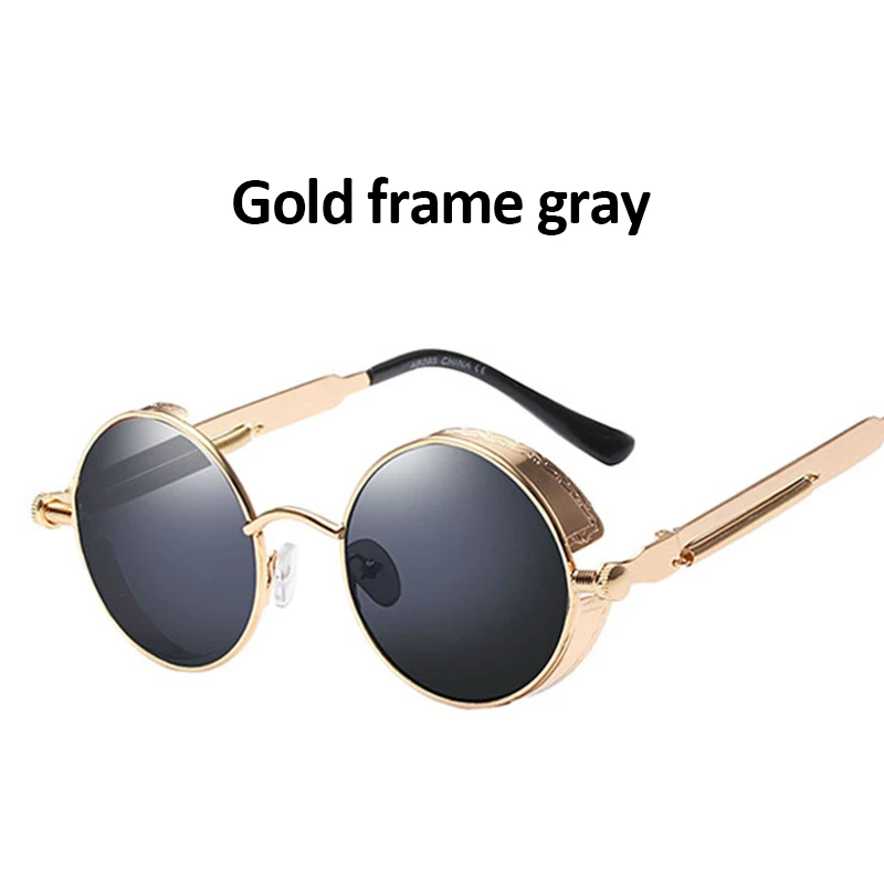 Солнцезащитные очки круглые для мужчин и женщин модные в металлической оправе
