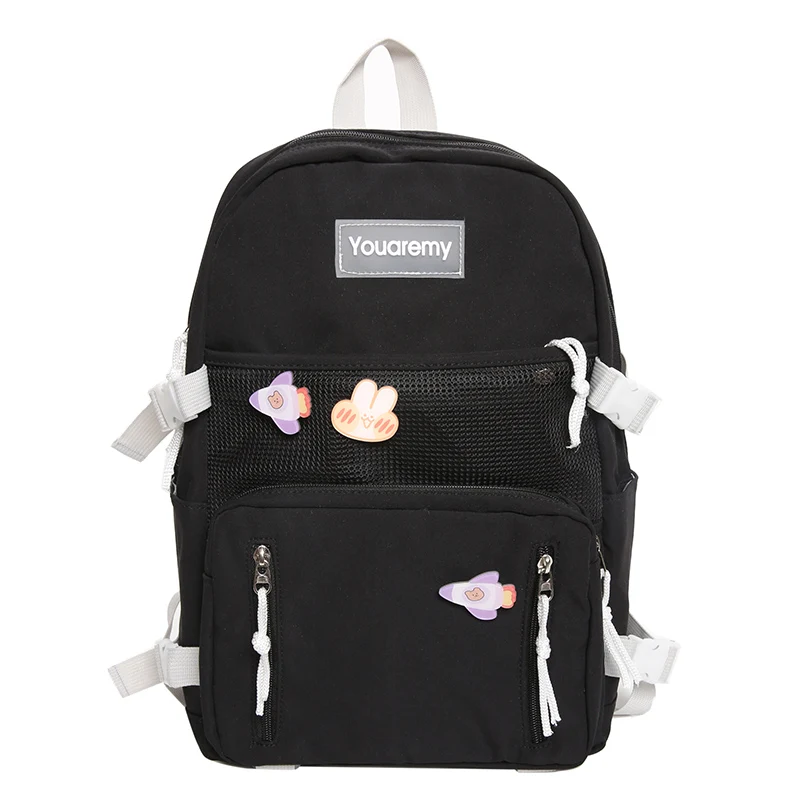 

Ins Wind Women's Backpack for Girls Korean Harajuku Schoolbag Female Ulzzang High School Students Large-capacity Backpack 2020