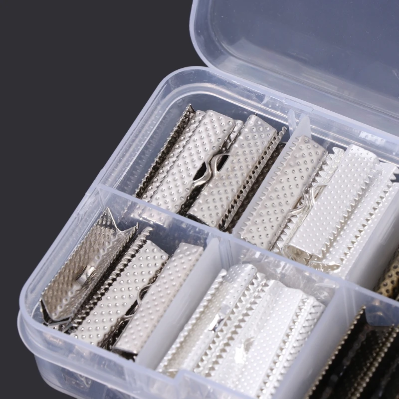 

120 Ribbon Clip Clamp Cord Crimp End Clasp Cap Tip Necklace Bracelet Connector