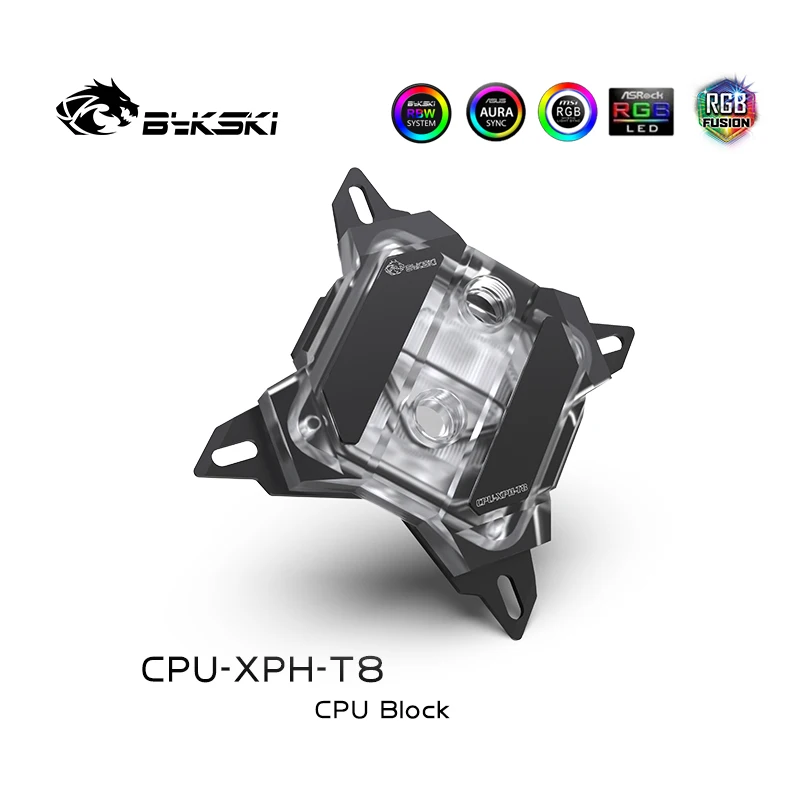 Bykski CPU-XPH-T8 кулер для процессора водный блок Intel I7 Lga115x/2011/2066 RGB/RBW Lighting | Компьютеры и