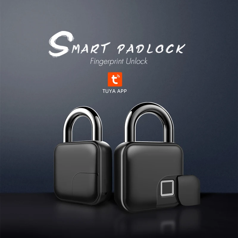 

2021 Waterproof USB Charging Fingerprint Lock Smart Padlock Door Lock 0.1sec Unlock Portable Anti-theft Fingerprint Lock Zinc