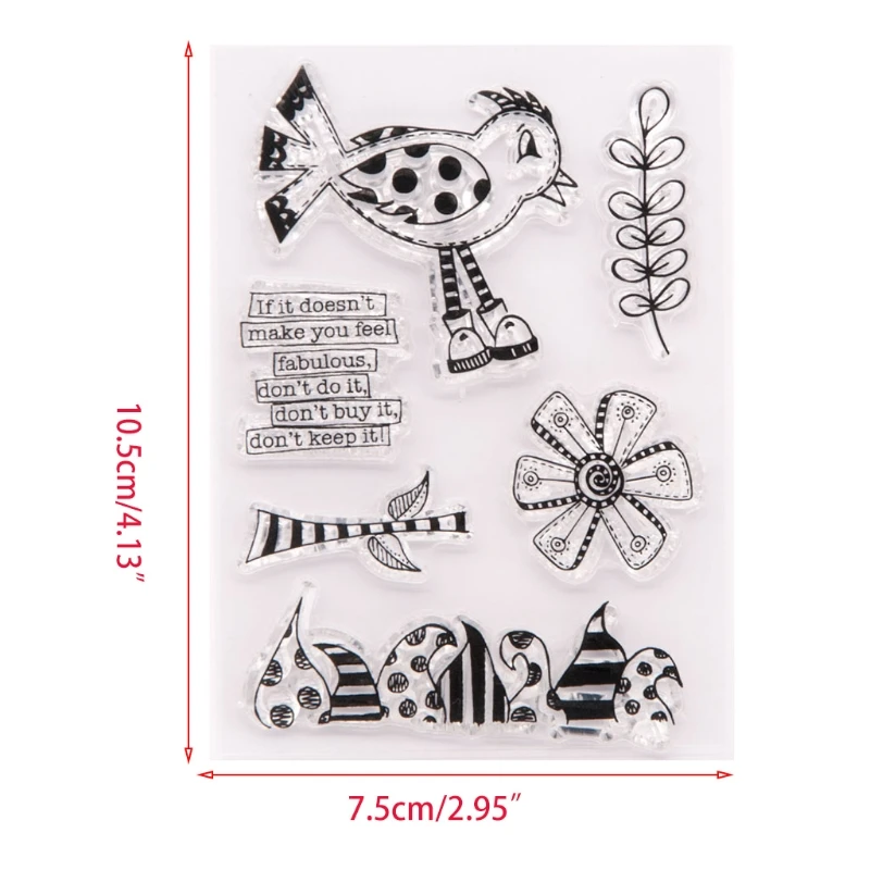 Силиконовая Прозрачная прокладка в виде птицы штамп для скрапбукинга