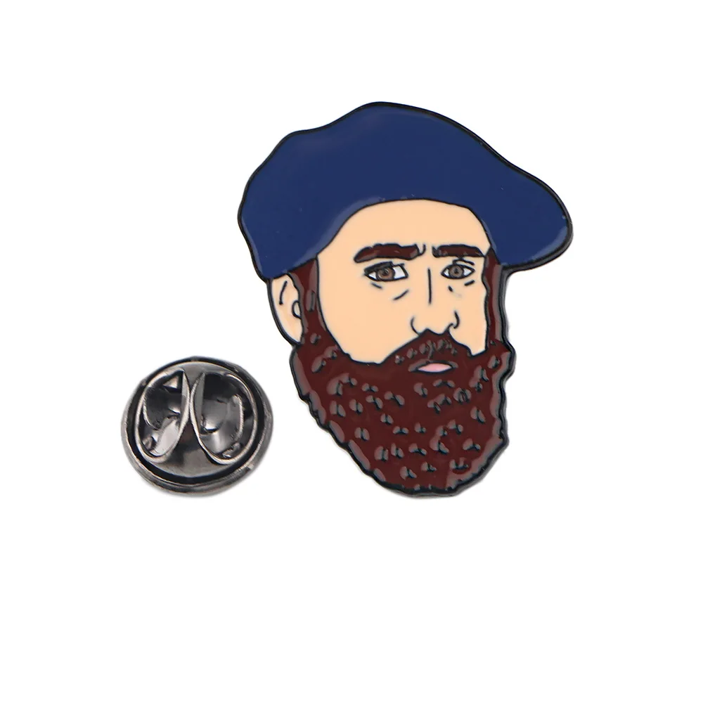 

10pcs/lot J1477 French Art Painter Man And Lotus DIY Zinc Alloy Enamel Pins Trendy Insignia Clothes Brooch Badges For Men Women