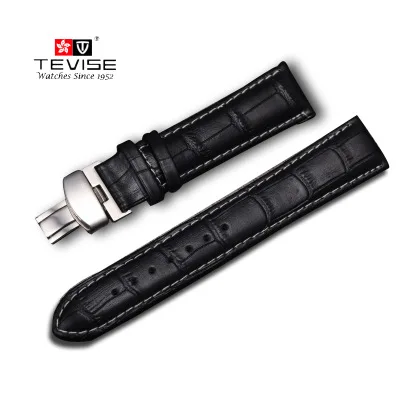 Ремешок из натуральной кожи для наручных часов черный/коричневый браслет с