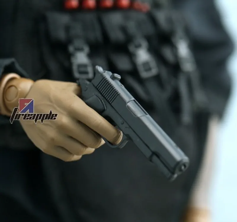 Модель черного пистолета в масштабе 1/6 тип M1911 A1 аксессуар для солдата приложение