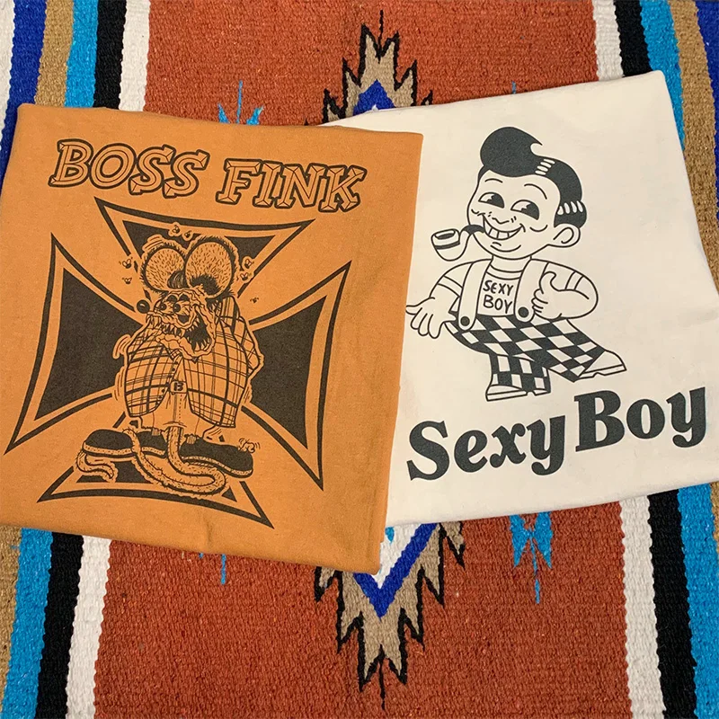 Футболка Big Boy Rat fink RF футболка оранжевая летняя одежда женские мужские