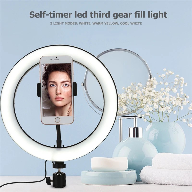 

camera selfie led ring ligh phone holder makeup youtobe live stream ring light stand photographic lighting