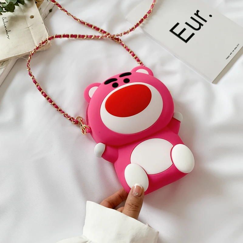 Cartoon Bear Silicone Crossbody Bags For Women 2020 Large Capacity Shoulder Messenger Bag With Chain Lady Travel Totes Handbags |