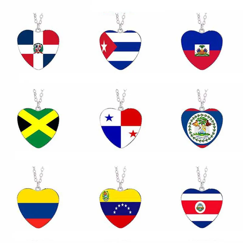 Ожерелье с национальным флагом в форме сердца Германия Россия Украина Колумбия