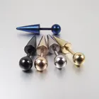 2 шт. поддельные из нержавеющей стали ушные конусные Поддельные Носилки для ушей серьги-гвоздики шарик-шип-обманка экспандер для мужчин Панк ювелирные изделия