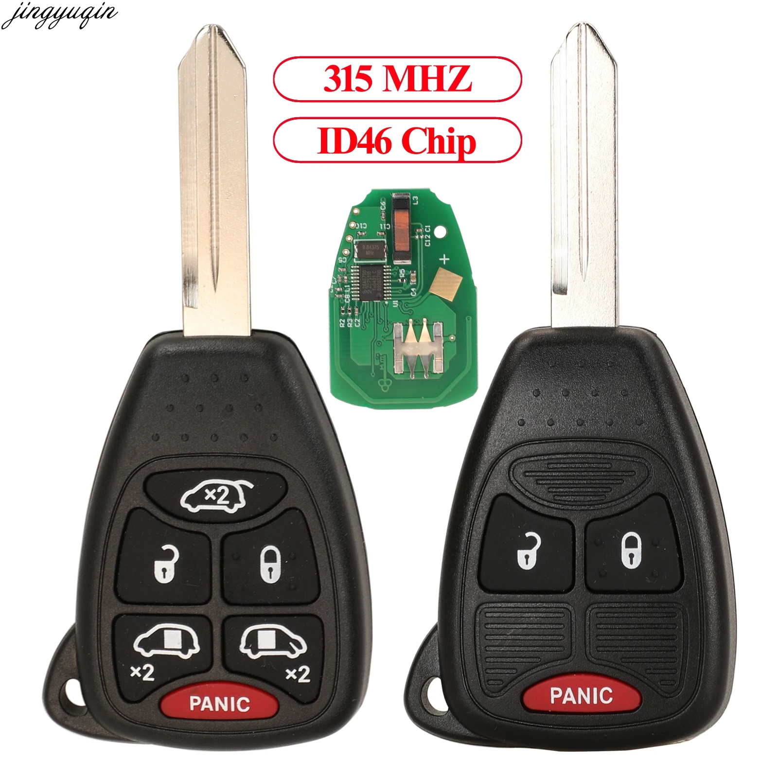 

Jingyuqin Remote Control Car Key 315MHZ ID46 PCF7961 For Dodge Dakota Durango Jeep Grand Cherokee OHT692427AA 3/4/5BTN Key Fob