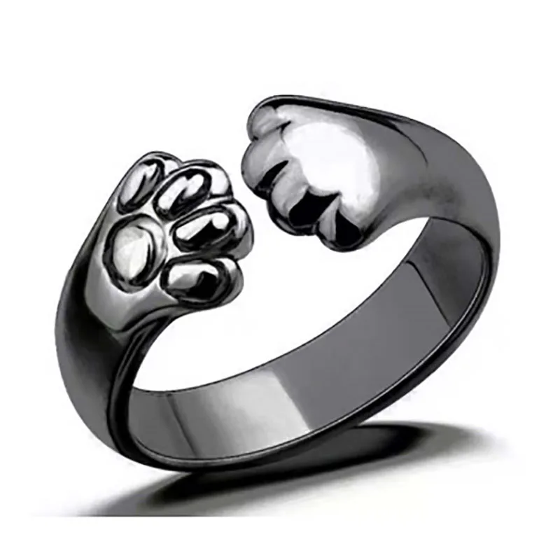

Romantic 4 Colors Cute Bear Paw Cat Claw Opening Adjustable Ring for Women Wedding Love Jewelry