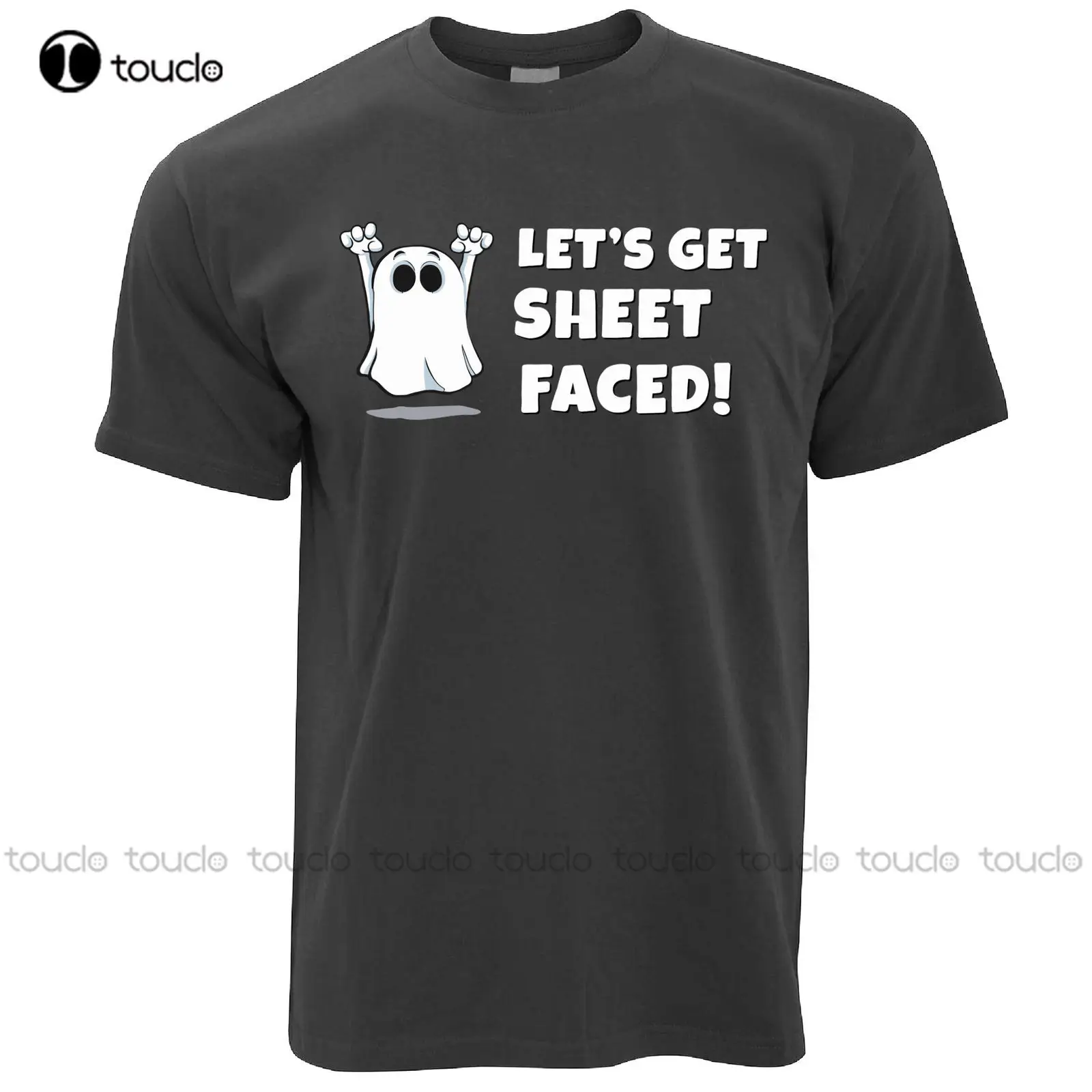 

Men Creative Casual Casual Short Sleeve Tshirt Novelty Let'S Get Sheet Faced Ghost Drunk Alcohol Party Halloween Design A Shirt