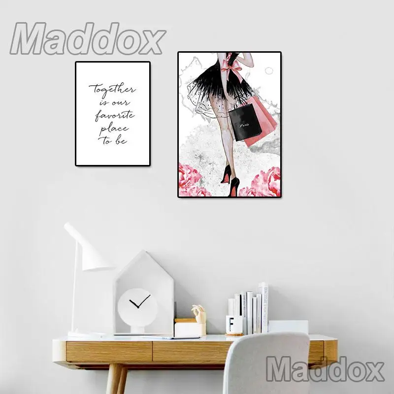 

Morden Fashion Girl and English Saying Canvas Postersand Prints Wall Art Bedroom Drawing Room Decoration Housewarming Gift