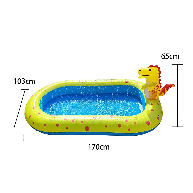 

Cute Cartoon Inflatable Swimming Pool High Quality Paddling Pool Bathing Tub Outdoor Summer Spraying Water Swimming Pool For Kid
