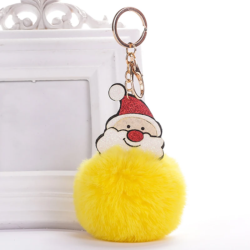 Рождество Санта Клаус искусственный мех брелки Рождественский брелок подарок