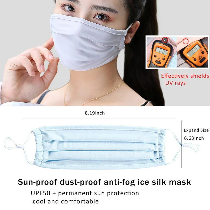 Summer Dust Mask Breathable Ice Silk Windproof Sunscreen Washable Health Beauty Masks | Красота и здоровье