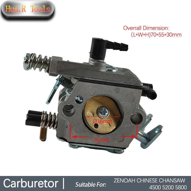 

High Efficiency Gasoline Carburetor Replacement For ZENOAH Chinese Chainsaw 4500 5200 5800 Multi Tool Lawn Mower