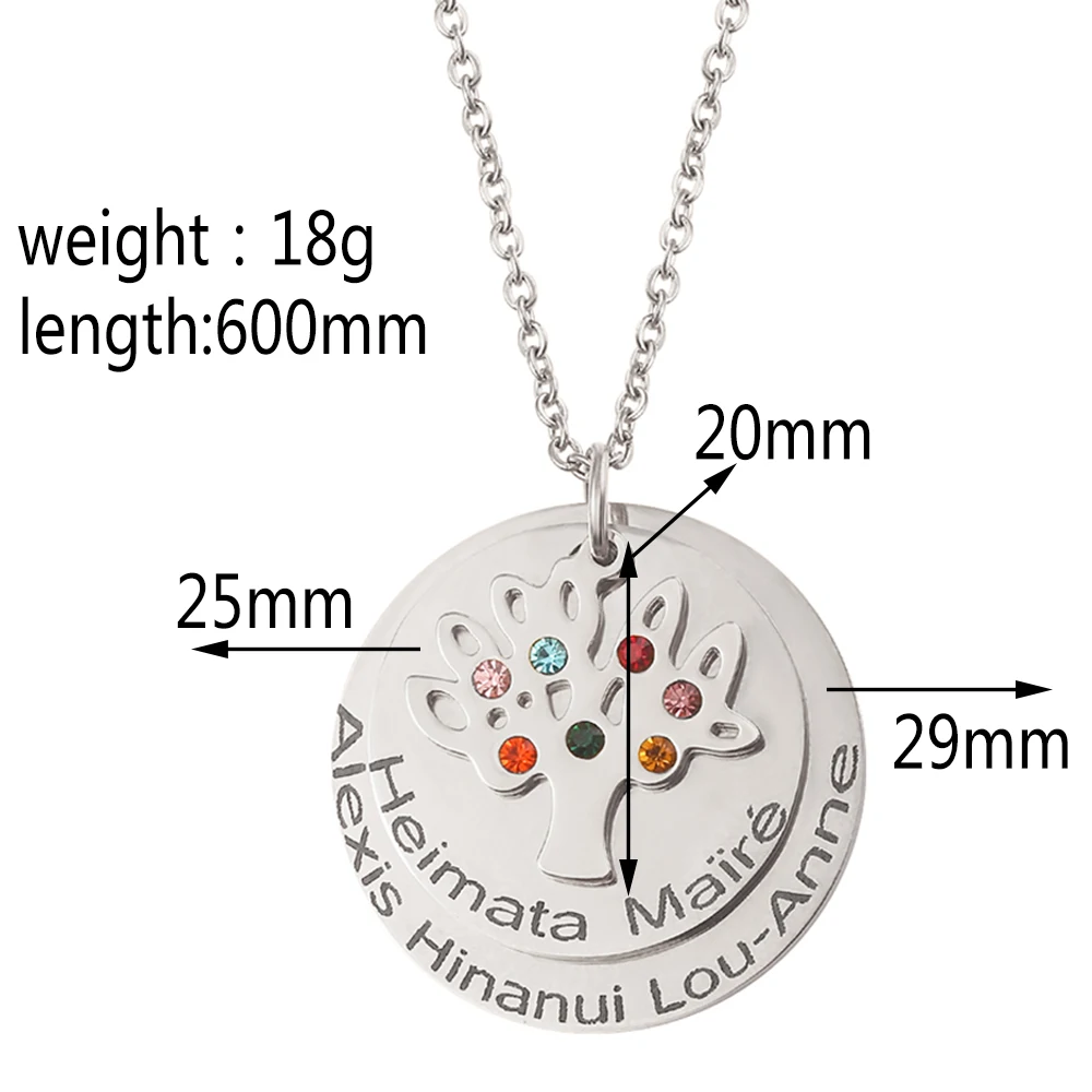 Филигранное круглое ожерелье с подвеской в виде семейного дерева камень жизни