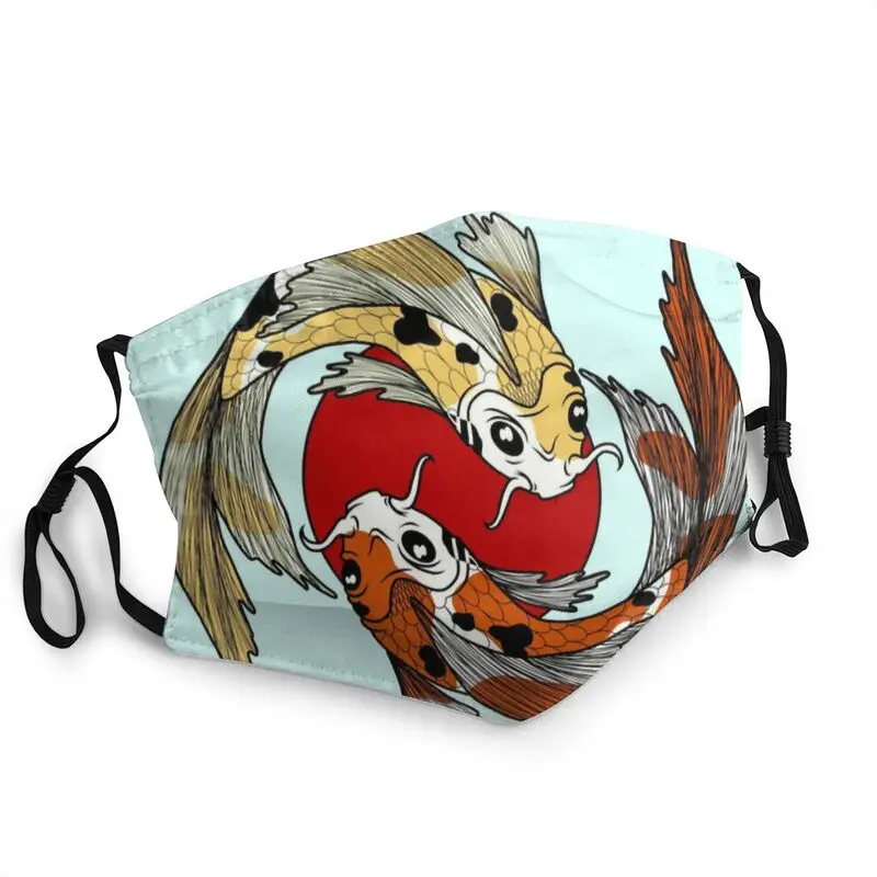 

Koi Pond Reusable Mouth Face Mask Adult Unisex Ornamental Fish Mask Anti Dust Haze Protection Cover Respirator Mouth Muffle