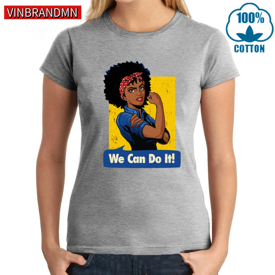 Винтажная Футболка Wonder женские футболки с надписью We Can Do It черная футболка