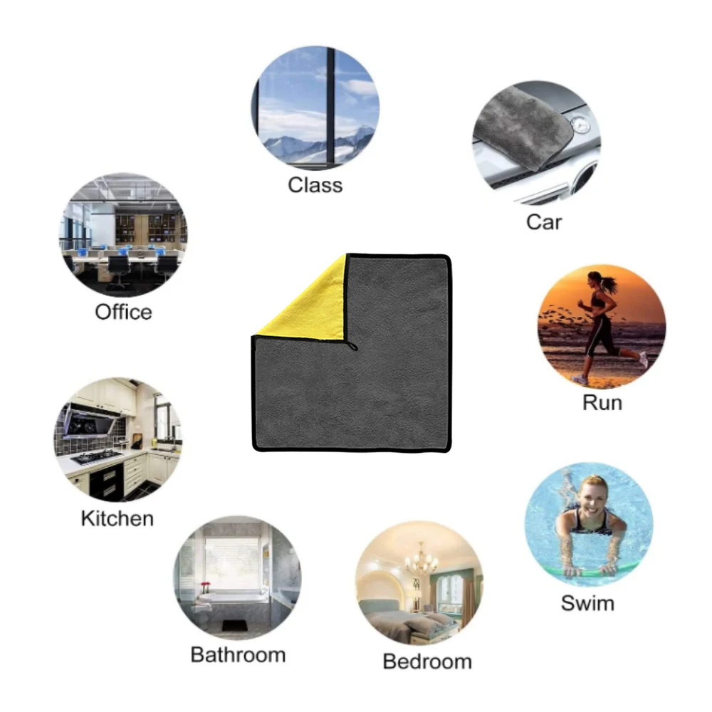 

Car Microfiber Cleaning Towel Auto Care Absorbent Dry Detailing Washing Cloth Wiping Rags for Vehicle Window Door Seat Dashboard