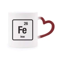 fe iron chemical element science morphing mug heat sensitive red heart cup