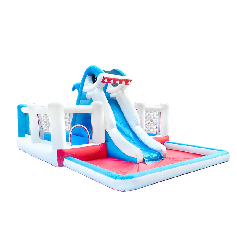

Water spray slide large trampoline slide water park naughty castle toy climbing wall with pool