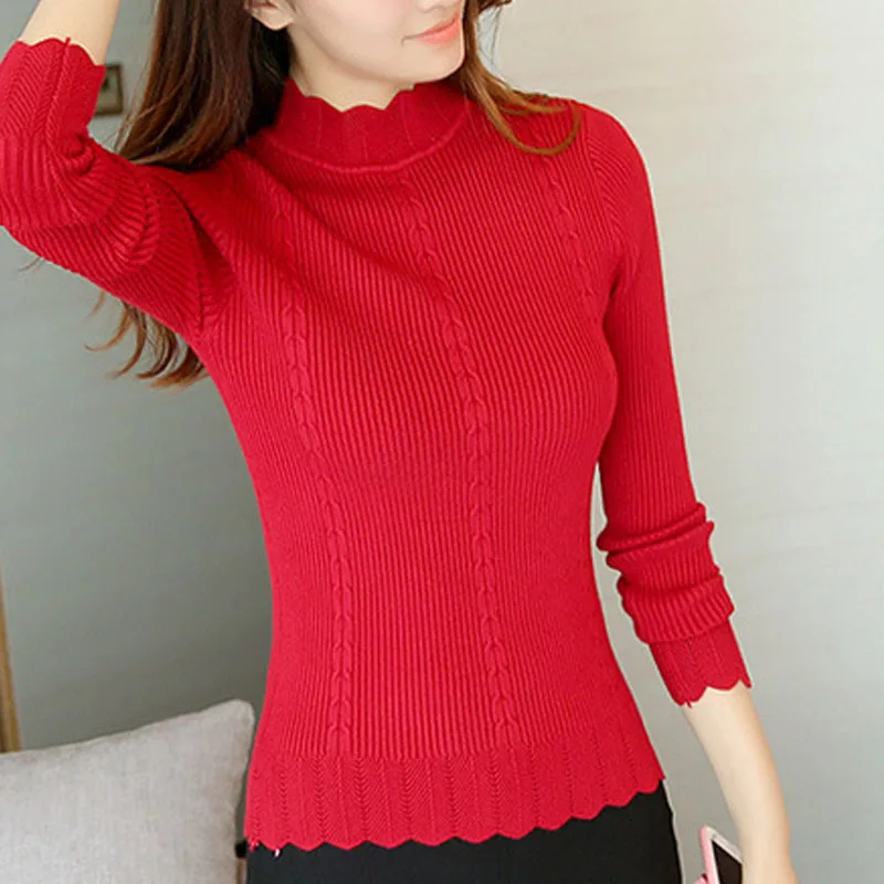 Mode femme automne hiver, женские свитера и пуловеры, зимний Одноцветный свитер с воротником-хомутом и бабочкой, женские блузы, топы 0274