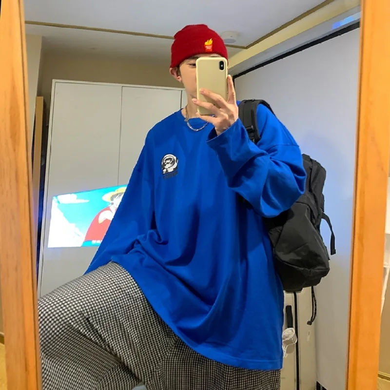 

New spring and autumn hedging astronaut print long-sleeved T-shirt