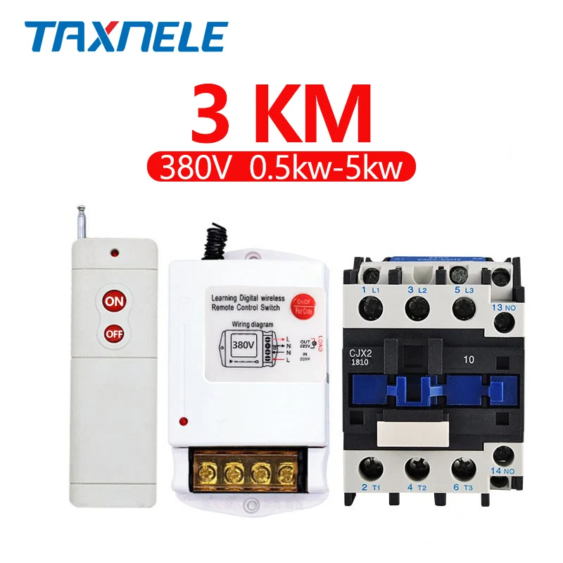 3KM 0.5-5KW 380V 220 В 380 в водяной насос беспроводной промышленный пульт дистанционного управления Переключатель интеллектуальная Высокая мощность бытовой 1 км 3 км 5 км на большие расстояния - Цвет: 3KM 0.5-5KW 380V
