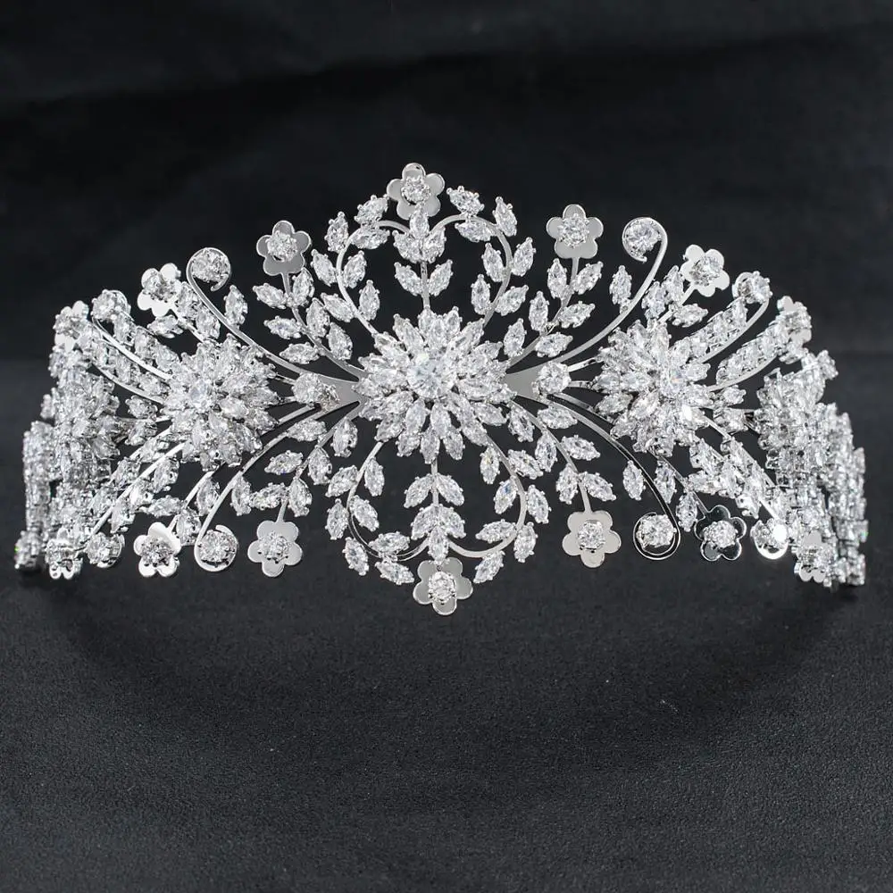 Роскошная Свадебная Мягкая повязка на голову с кубическим цирконием ручной